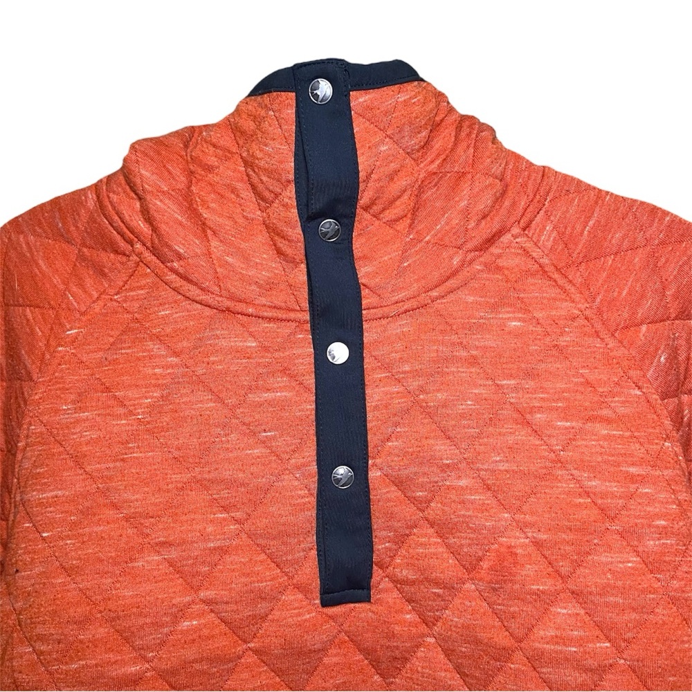 Oiselle Quilted Half Snap Pullover Large Burnt Orange Athleisure Running Top - Picture 3 of 4